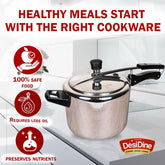DesiDine Triply Stainless Steel Inner Lid Pressure Cooker
